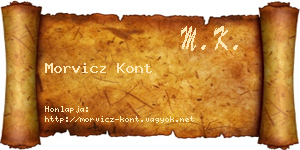 Morvicz Kont névjegykártya